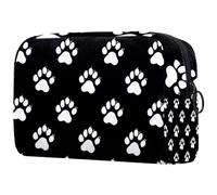 Petite trousse de maquillage portable noire et blanche avec motif tête de mort et papillons pour femmes et filles, Multicolore 03., 18.5x7.5x13cm/7.3x3x5.1in