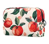 Petite trousse de maquillage portable noire et blanche avec motif tête de mort et papillons pour femmes et filles, Multicolore 02, 18.5x7.5x13cm/7.3x3x5.1in