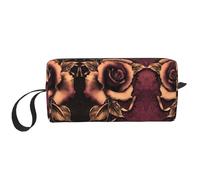 Petite trousse de maquillage pour portefeuille, trousse de maquillage de voyage, mini trousse cosmétique pour homme et femme, Rose gothique, Taille unique