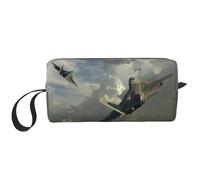 Petite trousse de maquillage pour portefeuille, trousse de maquillage de voyage, mini trousse cosmétique pour homme et femme, trousse de rasage avec feuilles dorées, Affichage de vol, Taille unique