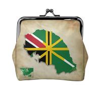 Petite trousse de maquillage pour sac à main, sac de rangement pour cartes bancaires rétro compact et multifonctionnel avec drapeau du Commonwealth de Dominique, noir, One Size, Art déco