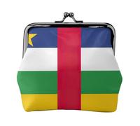 Petite trousse de maquillage pour sac à main, sac de rangement pour cartes bancaires, sac de rangement rétro compact multifonction avec drapeau de l'Afrique centrale, noir, One Size, Art déco