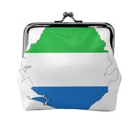 Petite trousse de maquillage pour sac à main, sac de rangement pour cartes bancaires, sac de rangement rétro compact multifonction avec drapeau de la Sierra Leone, noir, One Size, Art déco