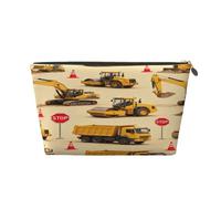 Petite trousse de maquillage pour sac à main - Trousse de toilette de voyage étanche portable en cuir pochette de rangement de maquillage pour femmes accessoires cosmétiques, jeu, Camion pelleteuse, 7