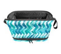 Petite Trousse de Maquillage,Trousse de Voyage de Maquillage,Texture de Ligne Graphique Vague,Trousse de Rangement de Maquillage