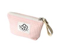 Petite trousse de maquillage vert matcha pour femmes, sac à main portable Commuter rouge à lèvres sac de rangement pour casque double toile chaîne étui à clés, rose(w), One size