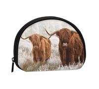 Petite Trousse de Rangement pour Serviettes hygiéniques et Maquillage, Motif Vache écossaise, Porte-Monnaie pour Femme