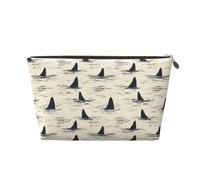 Petite trousse de toilette de voyage pour homme et femme - Motif aileron de requin - Avec fermeture éclair
