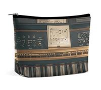 Petite Trousse de Toilette élégante et spacieuse, Motif Piano Notes Musique. Pochette zippée Portable, trouss e à Rouge