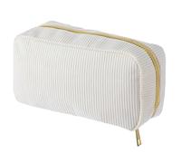 Petite trousse de toilette pour femme, sac de rangement simple avec 3 poches intérieures en Corduroy Sac de maquillage portable Voyage Trousse de toilette Peut contenir divers cosmétiques et outils