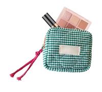 Petite Trousse Maquillage - Sac Portable Rouge À Lèvres Fille | Pochette Maquillage | Pochette Carrée À Fermeture Zippée | Porte-Monnaie Écouteurs Rangement Cosmétiques Tissu