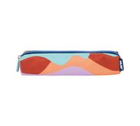 Petite Trousse - Scolaire - Ronde - Motifs Colorés - 20,5x4,5x5cm - Fermeture Éclair