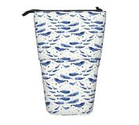 Petite trousse télescopique réglable et légère avec imprimé baleine bleue