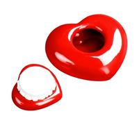 Petite urne funéraire CHUNLINLAODA Urne pour Animaux de Compagnie, Urne en Forme de Coeur, Urne Souvenir, Urne en céramique, Belle Urne funéraire Souvenir pour Animal de Compagnie ou Humain (Rouge)