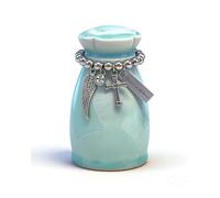 Petite urne funéraire décorative pour cendres humaines avec finition marbrée pour animaux de compagnie, chat, chien (bleu-B)