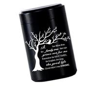 Petite urne funéraire en acier inoxydable pour animal domestique avec arbre papillon pour cendres d'animaux