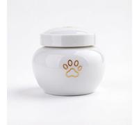 Petite Urne Funéraire en Céramique Joint Silicone Étanche pour Animal Empreinte De Patte Dorée Mini Urnes pour Cendres Petits Animaux/Chats Et Chiens