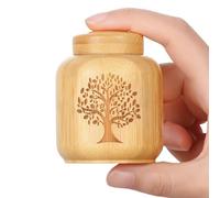 Petite urne pour Cendres Humaine en Bambou,Mini urne funéraire pour Cendres d'animaux,Souvenirs urne funeraire avec Motif Arbre de Vie pour Cendres de Chat ou de Chien