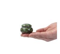Petite urne pour cendres humaines - 4,1 cm - Belle petite urne souvenir en céramique - Peut contenir 3,0 cm cube de cendres (vert)