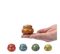 Petite urne pour cendres humaines - 4,1 cm - Belle petite urne souvenir en céramique - Peut contenir 3,0 cm cube de cendres (orange)