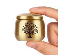 Petite urne pour Cendres humaines en Laiton avec Motif Arbre de Vie, Petite urne funéraire pour Cendres Adultes, Femmes, Animaux domestiques, Peut contenir jusqu'à 2.5 Pouces Cubes