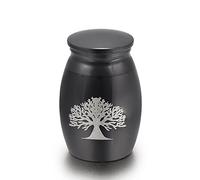 Petite urne pour crémation - Mini cendrières pour homme ou animal de compagnie - Porte-cendres Memorial (arbre/noir)