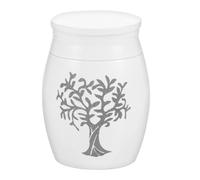 Petite Urne Souvenir en Alliage D’aluminium Blanche pour Cendres | Fermeture Soignée, Format Portable, Objet Commémoratif, pour Animaux ou Restes Humains