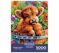 Petite Vache Mignonne 1000 Pièces Puzzle Cadeaux pour Femmes, Cadeaux pour Hommes Animaux Mignons pour Adultes Et Enfants 70x50cm/1000pcs
