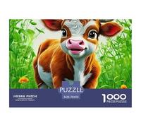 Petite Vache Mignonne 1000 Pièces Puzzle Jeu Cadeau Unique Animaux Mignons Cadeaux pour Femmes, Cadeaux pour Hommes pour Adultes Et Enfants 70x50cm/1000pcs
