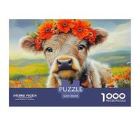 Petite Vache Mignonne 1000 Pièces Puzzle Jeu Cadeau Unique Animaux Mignons Cadeaux pour Femmes, Cadeaux pour Hommes Adultes Et Enfants À Partir De 14 Ans70x50cm/1000pcs