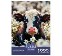 Petite Vache Mignonne 1000 Pièces Puzzle Jeu Cadeau Unique Animaux Mignons Cadeaux pour Femmes, Cadeaux pour Hommes pour Adultes Et Enfants 38x26cm/1000pcs