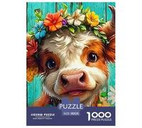 Petite Vache Mignonne 1000 Pièces Puzzle Jeu Cadeau Unique Animaux Mignons Puzzles pour Adultes Jeu Éducatif Jouets Défi pour Adultes Et Enfants 38x26cm/1000pcs