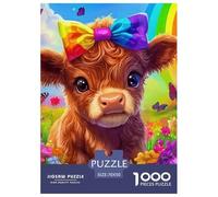 Petite Vache Mignonne Puzzle De 1000 Pièces Cadeaux pour Femmes, Cadeaux pour Hommes Animaux Mignons Puzzles pour Adultes Jeu Éducatif Jouets Défi pour Adultes Et Enfants 70x50cm/1000pcs