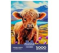 Petite Vache Mignonne Puzzle De 1000 Pièces Cadeaux pour Femmes, Cadeaux pour Hommes Animaux Mignons Puzzle À Faire Soi-même pour Décoration D'intérieur,Cadeaux pour Adultes Et Enfants 38x26c