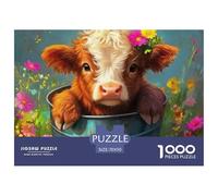 Petite Vache Mignonne Puzzle De 1000 Pièces Cadeaux pour Femmes, Cadeaux pour Hommes Animaux Mignons Puzzles pour Adultes Jeu Éducatif Jouets Défi Adultes Et Enfants À Partir De 14 Ans70x50cm/1000pcs