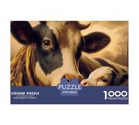 Petite Vache Mignonne Puzzle De 1000 Pièces Cadeaux pour Femmes, Cadeaux pour Hommes Animaux Mignons pour Adultes Et Enfants 38x26cm/1000pcs