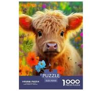 Petite Vache Mignonne Puzzle De 1000 Pièces Cadeaux pour Femmes, Cadeaux pour Hommes Animaux Mignons pour Adultes Et Enfants 70x50cm/1000pcs