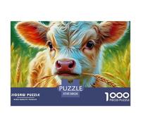 Petite Vache Mignonne Puzzle De 1000 Pièces Jeu Cadeau Unique Animaux Mignons Jeu De Puzzle pour Toute La Famille Adultes Et Enfants À Partir De 14 Ans38x26cm/1000pcs