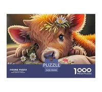 Petite Vache Mignonne Puzzle De 1000 Pièces Le Cadeau Parfait pour La Famille Et Les Amis Animaux Mignons Cadeaux pour Femmes, Cadeaux pour Hommes Adultes Et Enfants À Partir De 14 Ans70x50cm/1000pcs