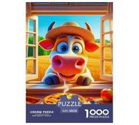 Petite Vache Mignonne Puzzle De 1000 Pièces Le Cadeau Parfait pour La Famille Et Les Amis Animaux Mignons Cadeaux pour Femmes, Cadeaux pour Hommes pour Adultes Et Enfants 38x26cm/1000pcs