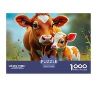 Petite Vache Mignonne Puzzle De 1000 Pièces Le Cadeau Parfait pour La Famille Et Les Amis Animaux Mignons Puzzle À Faire Soi-même pour Décoration D'intérieur,Cadeaux pour Adultes Et Enfants 7