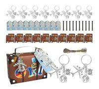 Petite valise | 10 ensembles de valise avec carte du monde avec carte de voyage porte-clés avion terrestre | Décoration de voyage mondiale vintage pour enterrement de vie de jeune fille