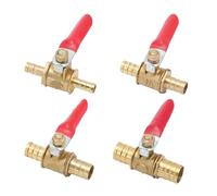 Petite vanne à poignée rouge 6mm 8mm 10mm 12mm, tuyau en ligne en laiton, eau, huile, Air, gaz, carburant, robinet à bille d'arrêt, raccords de tuyaux(Tube OD 8MM,200 Pcs)