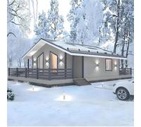 Petite villa modulaire personnalisée multi-pièces ADU Home | Grande villa de vie mobile, divisions de pièces personnalisables, conduites d'eau préinstallées.