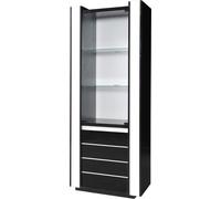 Petite vitrine d'affichage LINA en noir et blanc avec LED