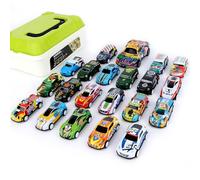 Petite Voiture Enfant,MXTIMWAN Voitures Enfant,21 Pièce Voiture Jouet,Mini Voitures De Course Apporter Valise,Jouet pour Enfant de Petites Voitures Miniatures,Petites Voitures Jouets Metal