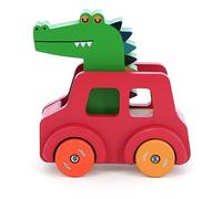 Vilac - Voiture pouet Crocodile - Andy Westface - Voiture en bois avec klaxon - Dès 18 mois 7426G