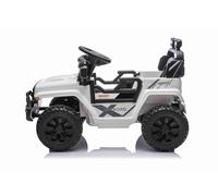Petite voiture tout-terrain 12 V, enfants jusqu'à 3 ans, télécommande RC, siège en plastique, roues en plastique, batterie au lithium, blanc