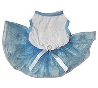 Petitebella Chiot Vêtements pour chien Robe Flocon de neige Dessus blanc Bleu clair Tutu, Medium, bleu clair