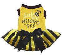 Petitebella Little Miss Queen Bee Robe pour chien Jaune Taille L